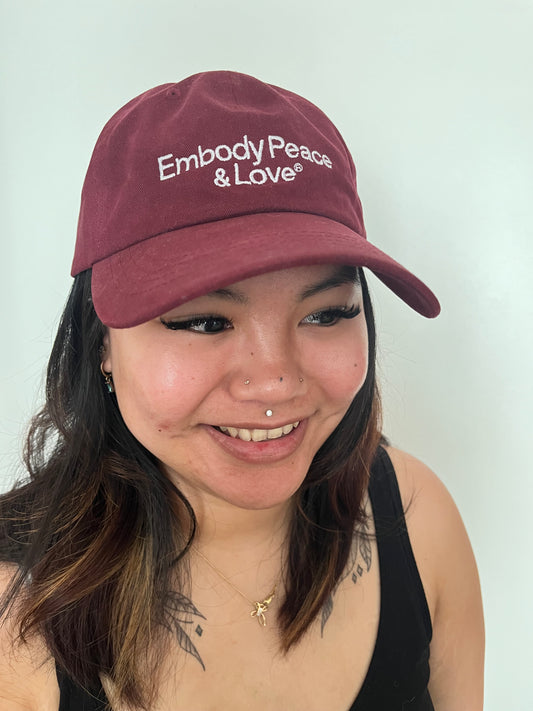 Embody Peace & Love cap: Maroon