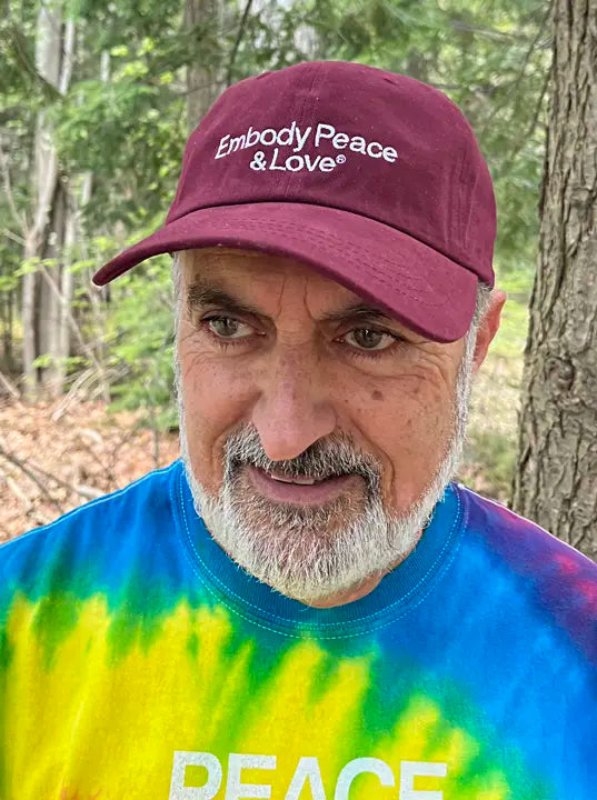 Embody Peace & Love cap: Black, Maroon