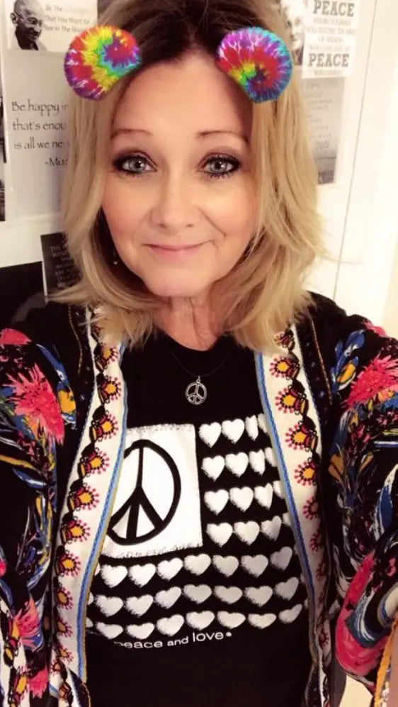Women's Peace & Love Flag T-shirt