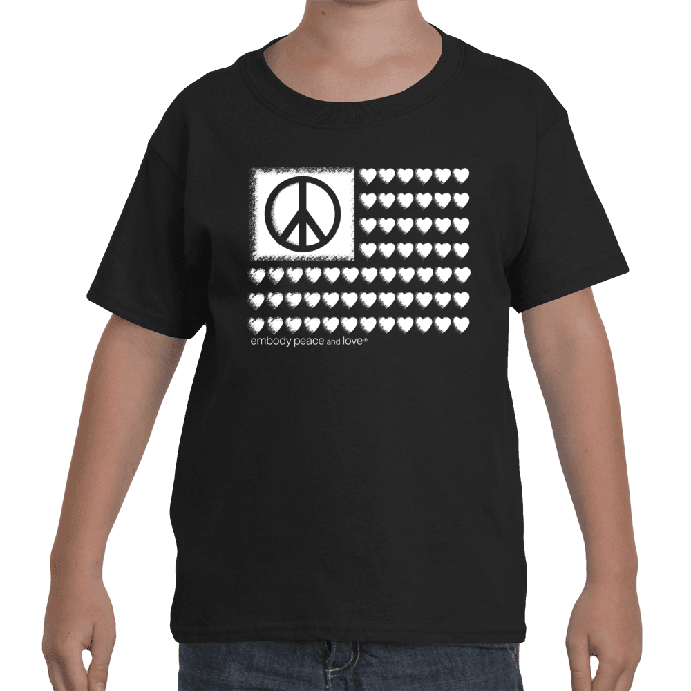 Youth Peace & Love Flag T-shirt