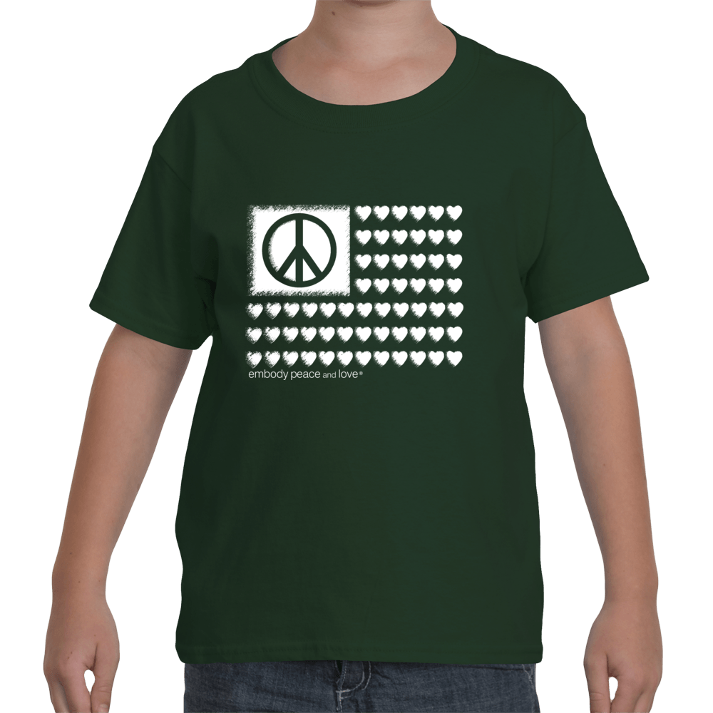 Youth Peace & Love Flag T-shirt