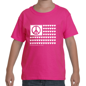 Youth Peace & Love Flag T-shirt