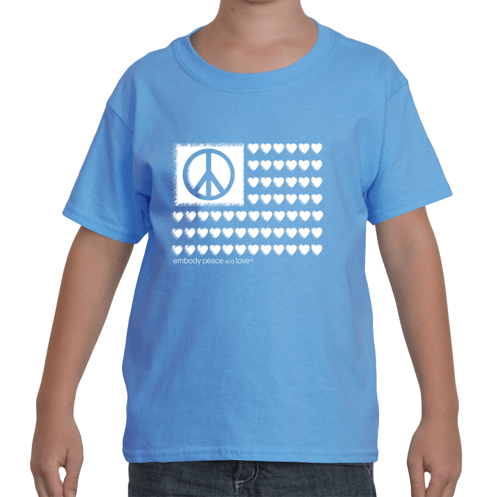 Youth Peace & Love Flag T-shirt