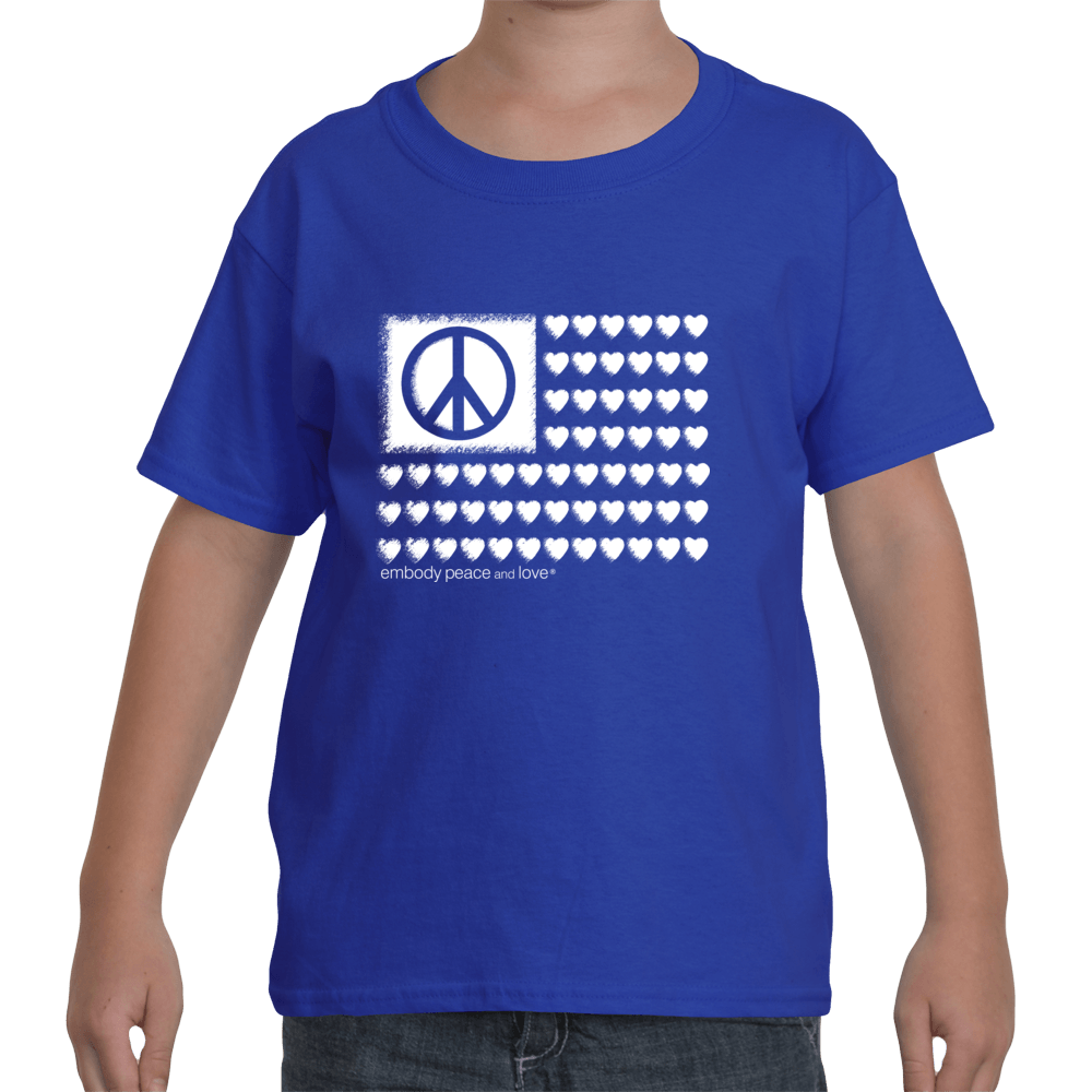 Youth Peace & Love Flag T-shirt