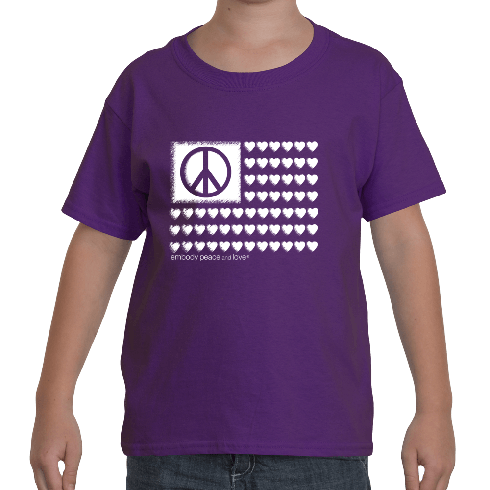 Youth Peace & Love Flag T-shirt