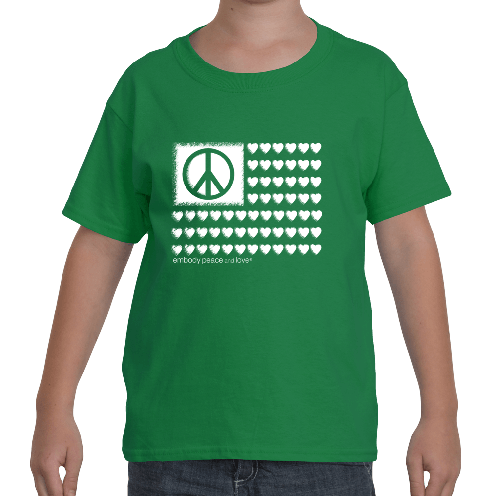 Youth Peace & Love Flag T-shirt