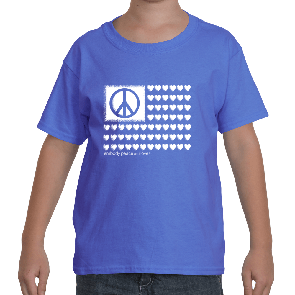 Youth Peace & Love Flag T-shirt