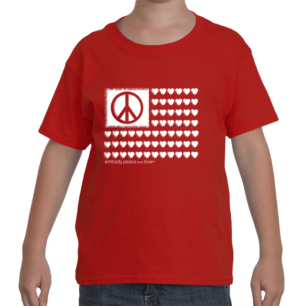 Youth Peace & Love Flag T-shirt