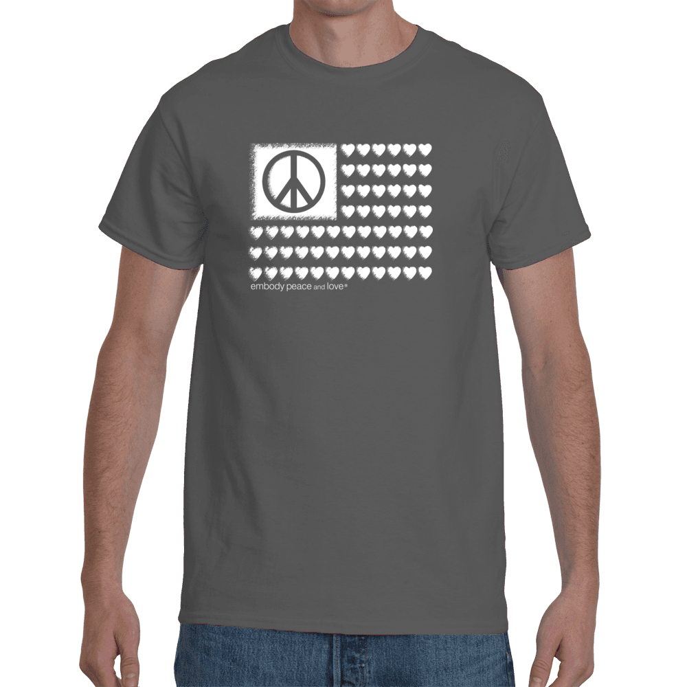Men's peace & Love Flag T-shirt