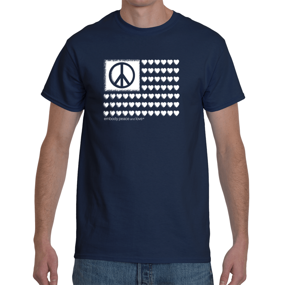 Men's peace & Love Flag T-shirt