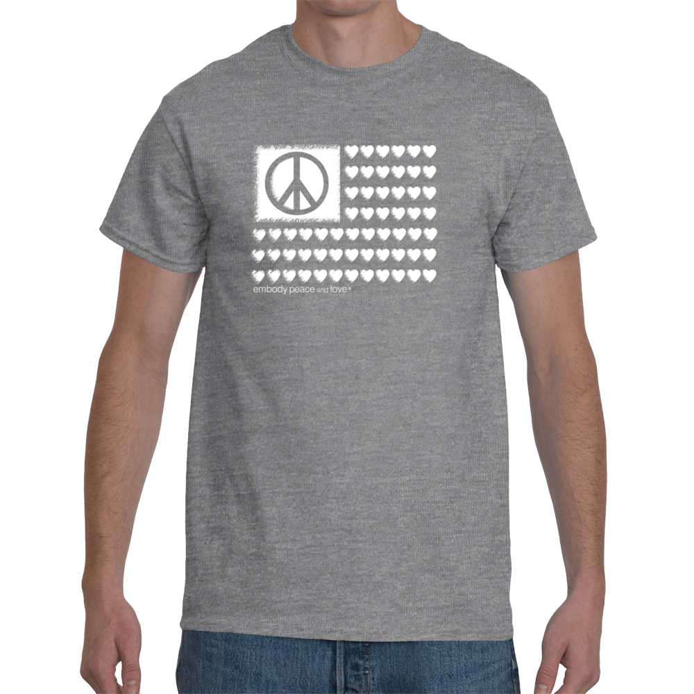 Men's peace & Love Flag T-shirt