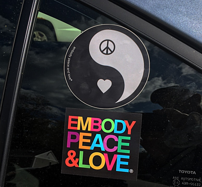 Yin Yang Peace and Love Sticker