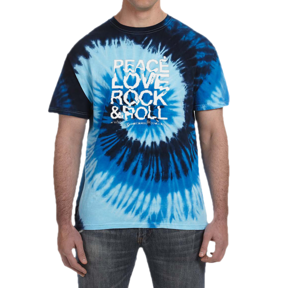 Unisex Peace Love Rock & Roll Tie Dye T-shirt