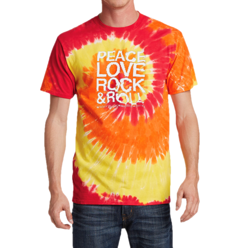 Unisex Peace Love Rock & Roll Tie Dye T-shirt