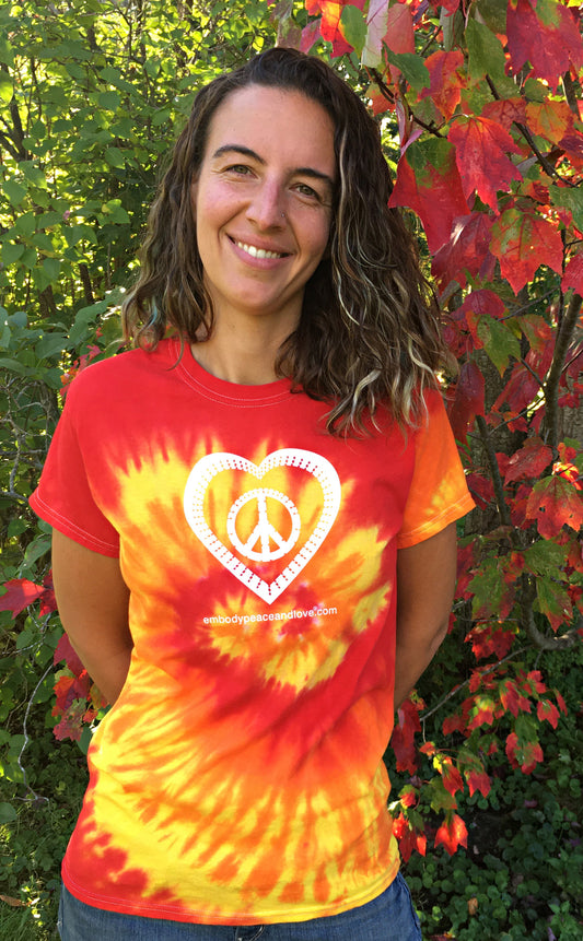 Unisex Peace and Love Tie Dye T-shirt