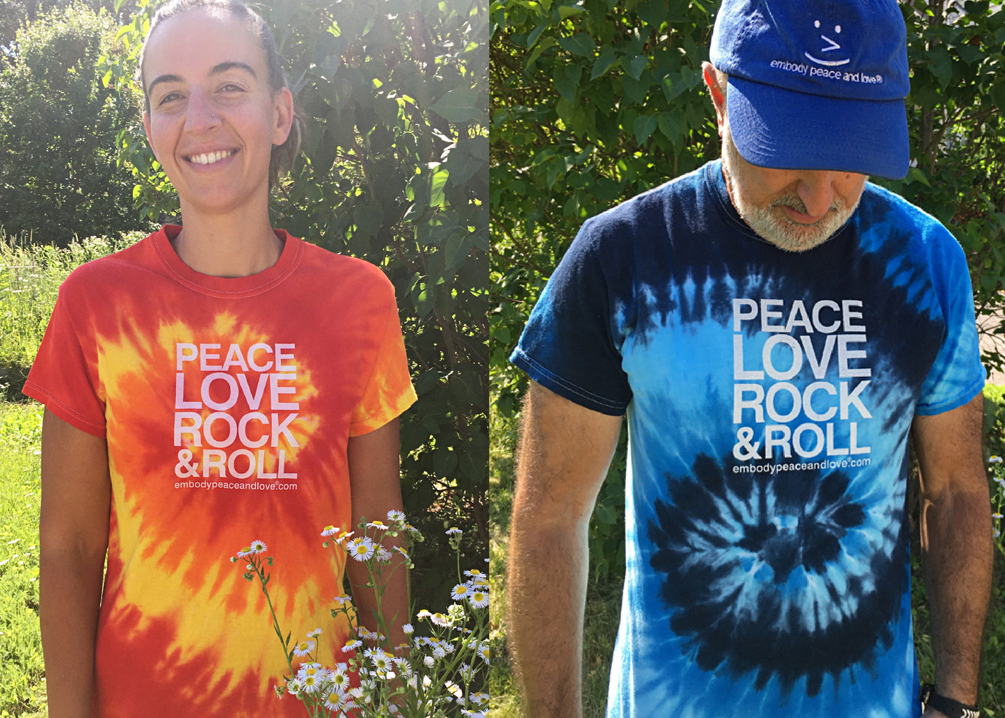 Unisex Peace Love Rock & Roll Tie Dye T-shirt