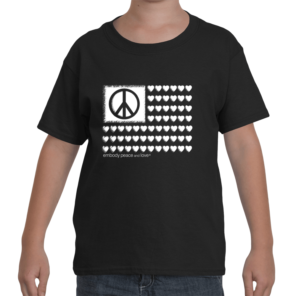 Youth Peace & Love Flag T-shirt