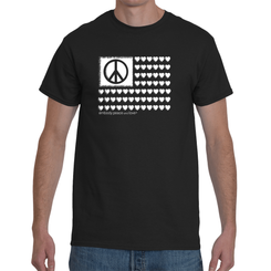 Men's peace & Love Flag T-shirt