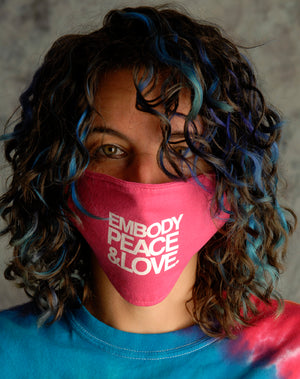 Face Mask ~ Embody Peace & Love on colored masks no.2. Buy any 2 Face Masks get $2.08 Off at checkout!