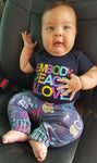 Infants Embody Peace & Love no. 1 Unisex One Piece,  Organic Cotton, Made in the USA