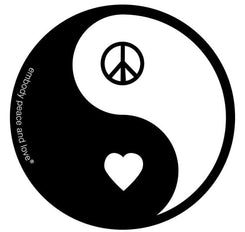 Yin Yang Peace and Love Sticker