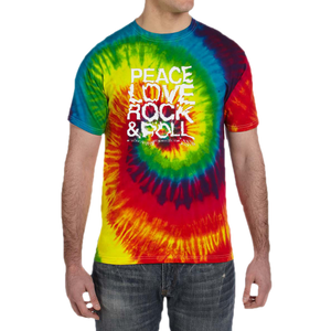 Unisex Peace Love Rock & Roll Tie Dye T-shirt