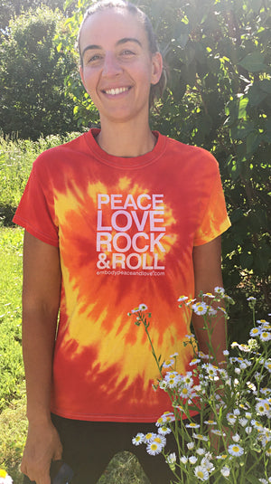 Unisex Peace Love Rock & Roll Tie Dye T-shirt